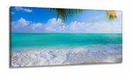 Quadro Decorativo Mar Praia Areia Férias em Tecido Canvas 130x60