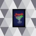 Quadro Decorativo Margarita Simulando Neon 24X18Cm 001