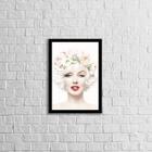 Quadro Decorativo Marilyn Monroe Flores 45x34cm - com vidro