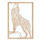 Quadro Decorativo Mdf Marfim Lobo 40X20Cm