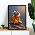 Quadro Decorativo Meditação - Macaquinho 24x18cm - com vidro