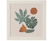 Quadro Decorativo Mid Century Plantas 24x24cm