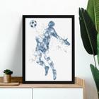 Quadro Decorativo Minimalista Futebol 33X24Cm - Com Vidro