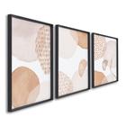 Quadro Decorativo Modelo Abstrato Floral com 3 Telas de Parede para Sala Quarto Escritório