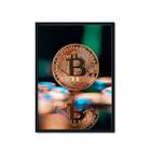 Quadro Decorativo Moeda Bitcoin Criptomoeda Era Digital Sala Quarto