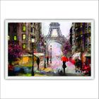 Quadro Decorativo Moldura de Madeira 60x40 Pintura Rua Paris