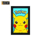 Quadro Decorativo Moldura Pintada Gel Pokemon Pikachu 30x20 Mdf Adesivado