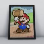 Quadro Decorativo Moldura Preta 30x40cm Mario Geek Game