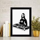 Quadro Decorativo Monalisa Dj 45X34Cm Moldura Preta