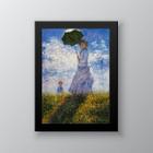 Quadro Decorativo Monet Mulher 45x34cm - Madeira Branca