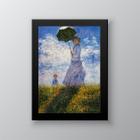 Quadro Decorativo Monet Mulher Com Sombrinha 24x18cm