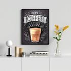 Quadro Decorativo More Coffee Please 33X24Cm - Com Vidro