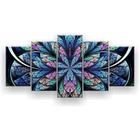 Quadro Decorativo Mosaico 5 Peças Mandala Flor ul