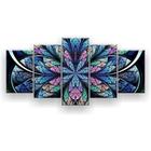 Quadro Decorativo Mosaico 5 Peças Mandala Flor ul