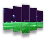 Quadro Decorativo Mosaico 5 Peças Mod094 Campo Futebol Noite