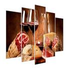 Quadro Decorativo Mosaico 5 Peças Mod1258 Vinho Taças