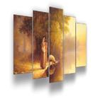 Quadro Decorativo Mosaico 5 Peças Mod340 Paisagem Jesus Lago