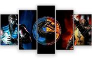 Quadro Decorativo Mosaico 5 Peças Mortal Kombat 2 Mdf 6mm