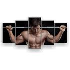 Quadro Decorativo Mosaico 5 Peças Ombro Barra Homem Fitness