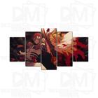 Quadro Decorativo Mosaico 5 Peças Rengoku e Akaza Anime Demon Slayer 115x60cm