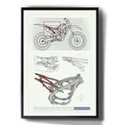 Quadro Decorativo Motocross Desenho Planta Moto Art