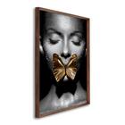 Quadro Decorativo Mulher e Borboleta com 1 Tela 50x75cm ou 60x90cm de Parede para Escritório Banheiro Hall