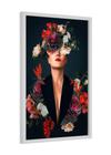 Quadro decorativo - mulher floral arte moderna cores