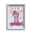 Quadro Decorativo Mulher Girl Power Feminismo Rosa A3 42x30