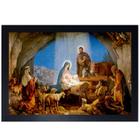 Quadro Decorativo Natal Menino Jesus com Maria 30x21cm com Moldura e Vidro