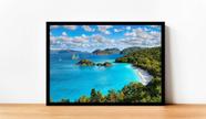 Quadro Decorativo Natureza Paisagem Praia Mar Salas Quartos Escritório Com Moldura R091