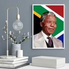 Quadro Decorativo Nelson Mandela Geométrico 24X18Cm - Vidro