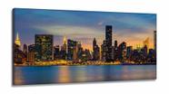 Quadro Decorativo New York Sunset em Tecido Canvas 130x60 Sala Quarto