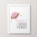 Quadro Decorativo Nosso Mundo Moldura Branca