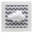 Quadro Decorativo Nuvem Chevron Cinza Quarto Bebê Infantil - Potinho de mel