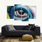 Quadro Decorativo Olho Abstrato Escritório Em Tecido 4 Peças