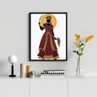 Quadro Decorativo Orixá Iansã 33x24cm - Madeira Branca