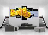 Quadro Decorativo Orquídea Amarela 5 Peças