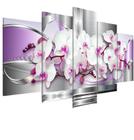 Quadro Decorativo Orquídeas Branca E Rosa Kyme 5 Peças