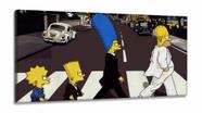 Quadro Decorativo Os Simpson - The Beatles - em Tecido Canvas 130x60