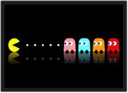 Quadro Decorativo Pac Man Games Clássicos Jogos Geek Decorações Com Moldura G02