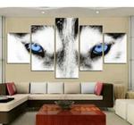 Quadro Decorativo Painel Mosaico lobo olho azul"