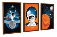 Quadro Decorativo Painel Mosaico Menino Astronauta Trio"