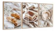 Quadro Decorativo Painel Mosaico Padaria Croissant Café Bolo"