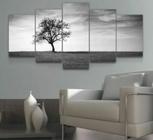 Quadro Decorativo Painel Mosaico Paisagem Arvore Preto E Branco