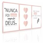 Quadro Decorativo Painel Mosaico Religioso Nunca Foi Sorte Frase"