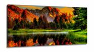 Quadro Decorativo Paisagem Floresta em Tecido Canvas 130x60