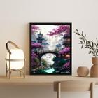 Quadro Decorativo Paisagem Japão 45x34cm - Vidro e Moldura Preta