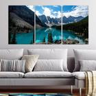 Quadro Decorativo Paisagem Lago E Montanhas 120X60Cm