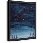 Quadro Decorativo Paisagem Nevasca Sob Céu Noturno