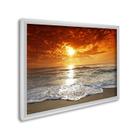 Quadro Decorativo Paisagem Pôr do Sol na Praia com 1 Tela Cm ou Cm de Parede para Escritório Banheir Branco